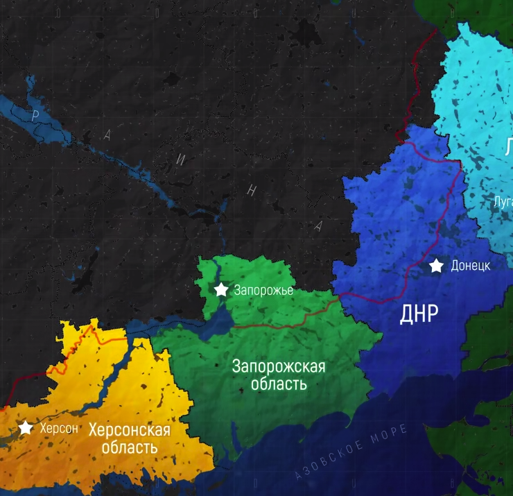 Carte 4 régions séparatistes ukrainiennes